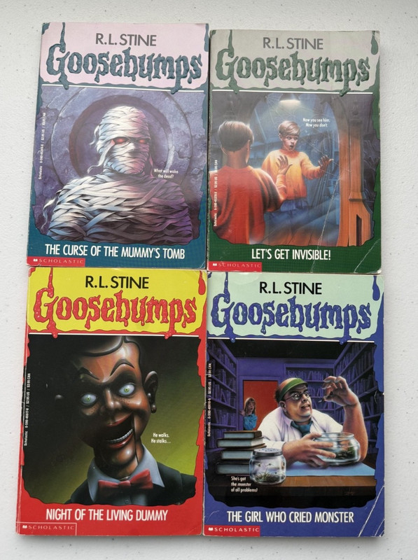 Lot of 4 1993 1st ed later print Goosebumps ppbs RL Stine #5 – 6 – 7 – 8