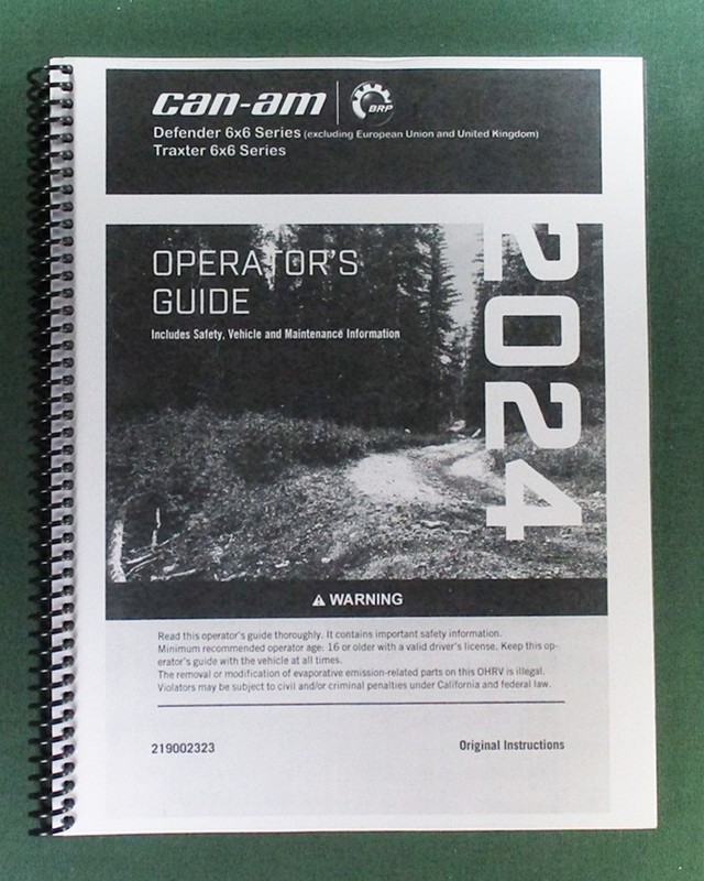 2024 Can-Am Defender 6×6 DPS HD10 Owner’s Manual: 236 Pages & Protective Covers
