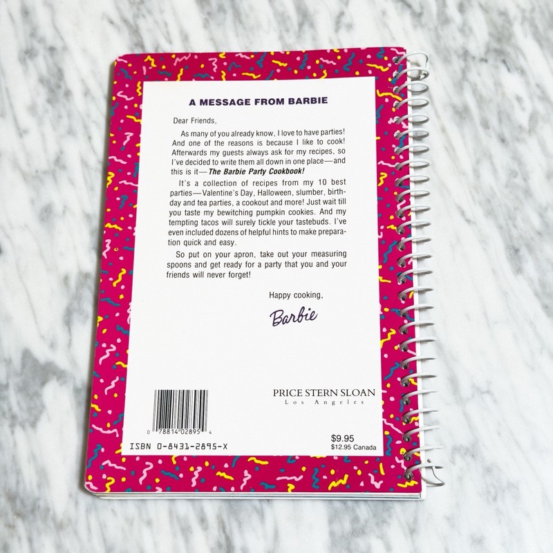Barbie Party Cookbook by Helene Siegal - 1991 Spiral Bound version gallery