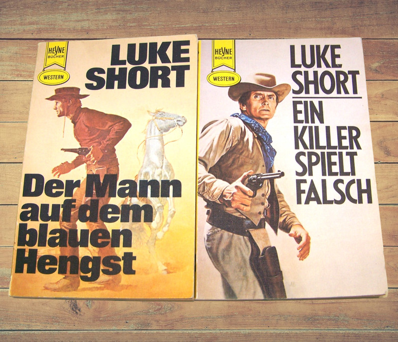LUKE SHORT Lot Of 6 Vintage Western Paperbacks Pulp Cowboys Lore - 2 in German! gallery