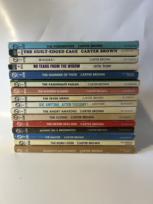 Carter Brown Mystery Series Vintage Paperback Lot Signet Crime Novels