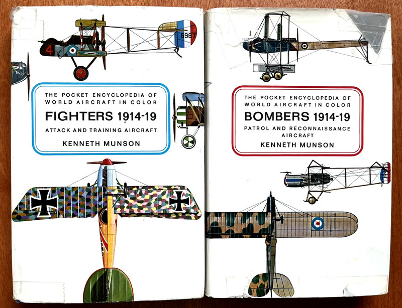 Bombers 1914 – 19 and Fighters 1914 – 19 by Kenneth Munson (1968, HCDJ) Good