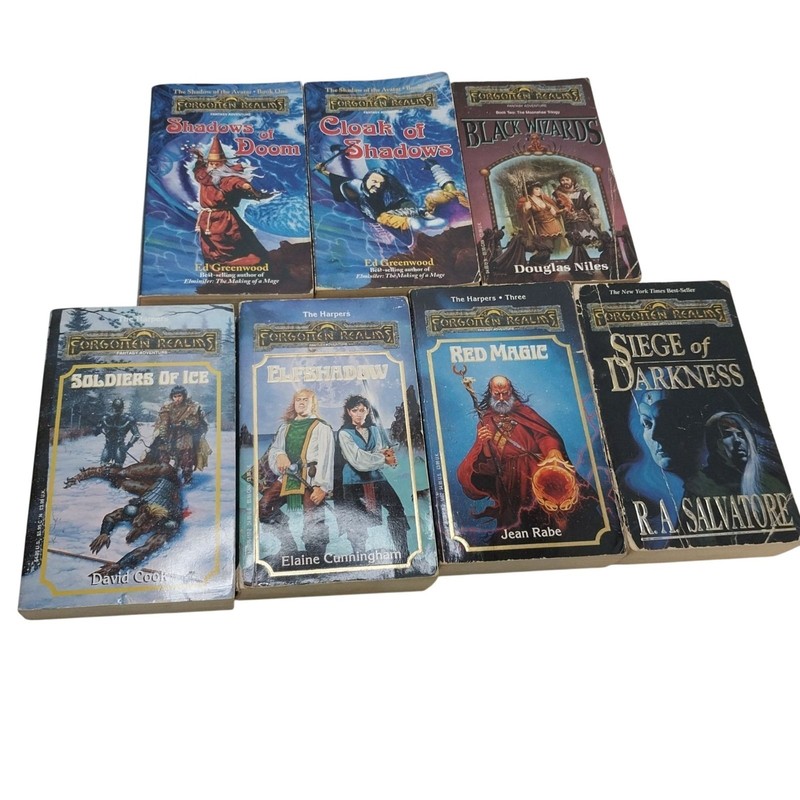Forgotten Realms Paperback Lot Of 7 Fantasy Books Harpers & Shadow Of The Avatar