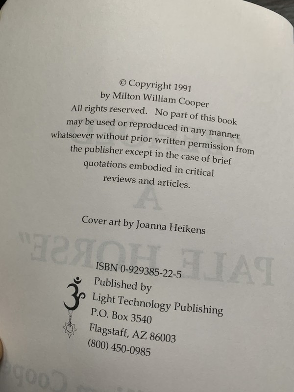 Behold a Pale Horse by William Cooper (1991, Trade Paperback) gallery