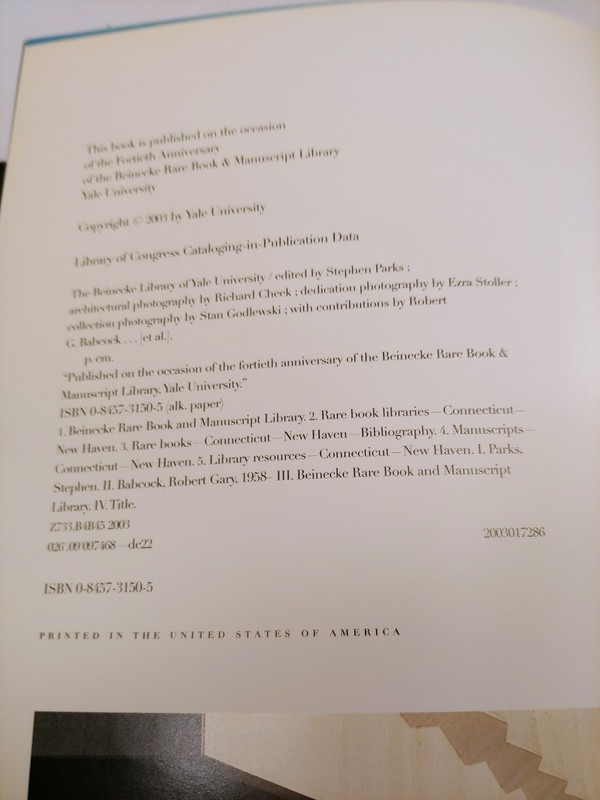 Stephen Parks, The Beinecke Library of Yale University by Yale Univ Press -HCDJ gallery