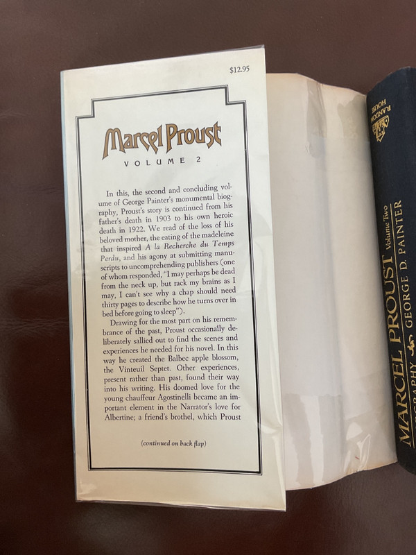 Marcel Proust :Biography by George D. Painter Vol. I & 2, Very Good 1st Ed gallery