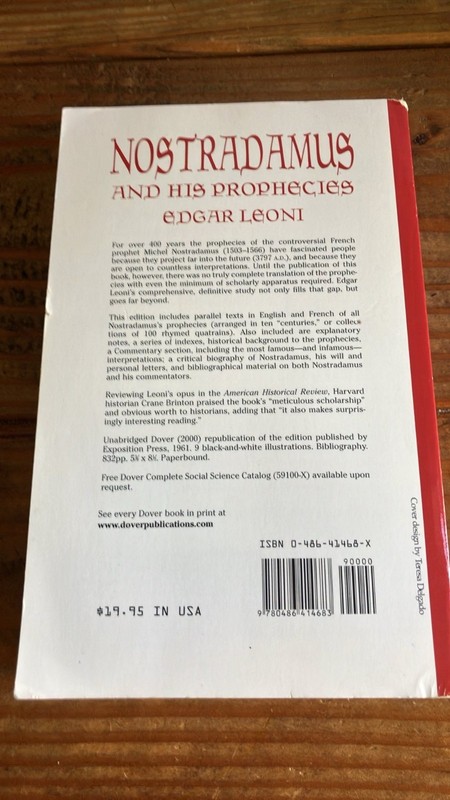 Nostradamus and His Prophecies by Edgar Leoni (2000, Trade Paperback) gallery