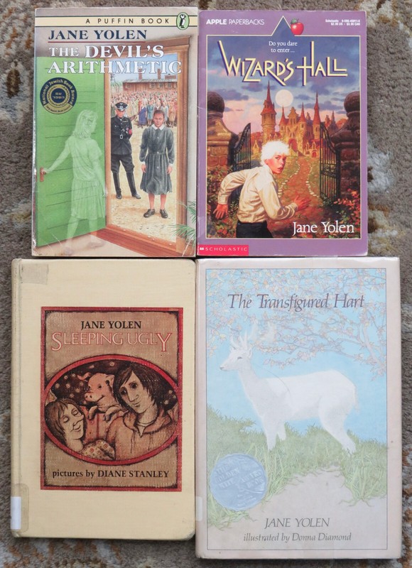 4 Jane Yolen books The Transfigured Hart SIGNED, Sleeping Ugly, Wizard’s Hall