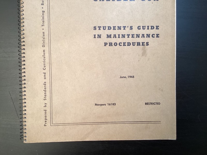 1945 Navy 5 Inch 38 Caliber Gun Student Guide in Maintenance Procedures SC Book gallery