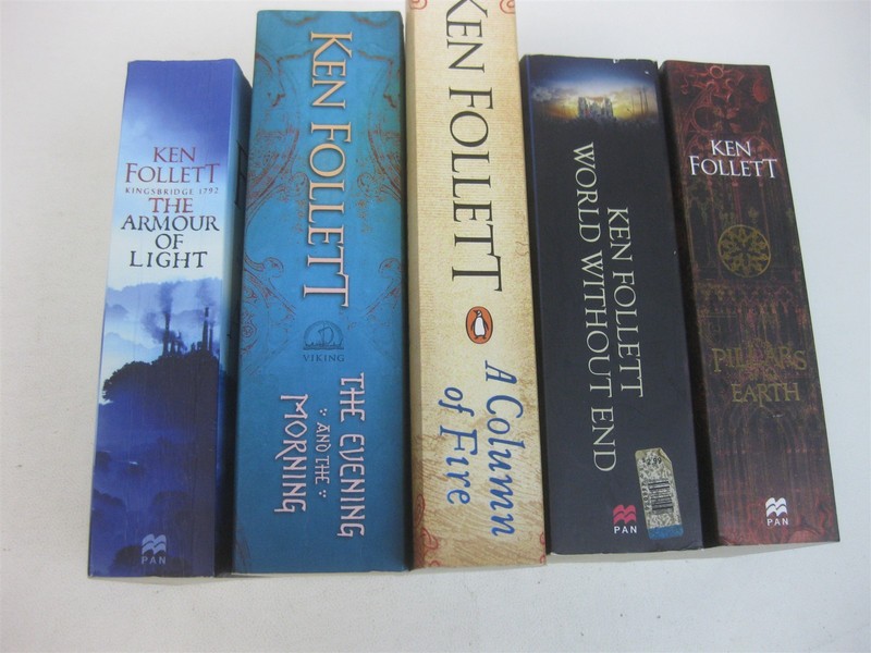 Ken Follett Lot All 5 Kingsbridge Novels Pillars of Earth to Armor of Light gallery