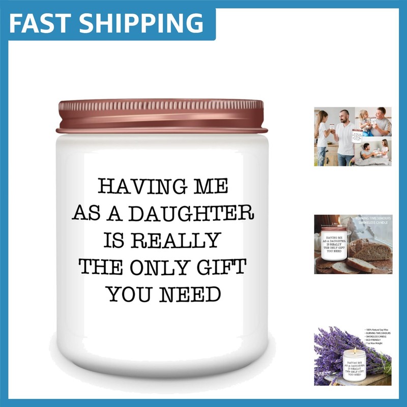 Thoughtful Gifts for Mom & Dad – 9 oz Lavender Candle with Funny Message