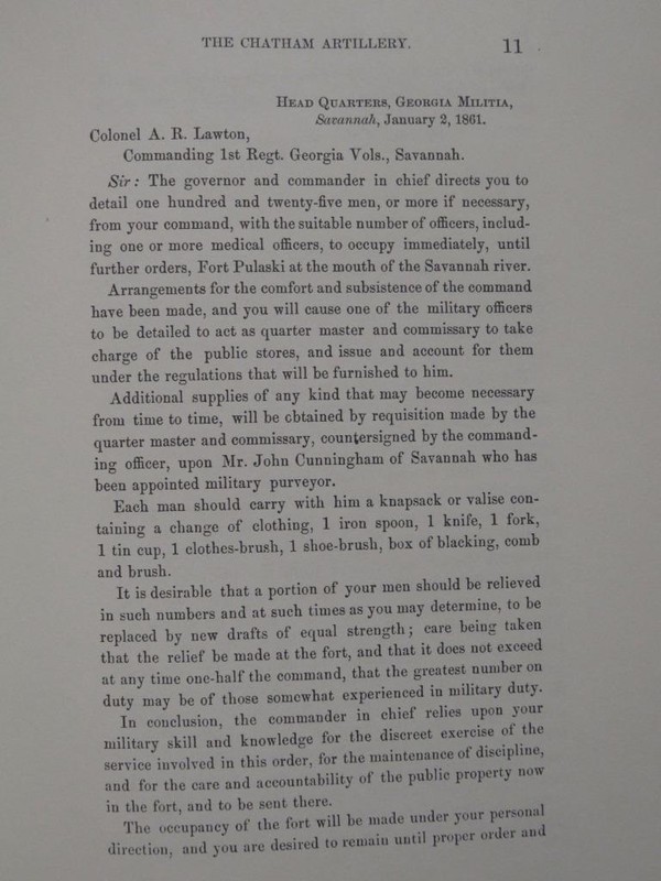 HISTORICAL SKETCH OF THE CHATHAM ARTILLERY DURING - CIVIL WAR - REPRINT 1867 gallery