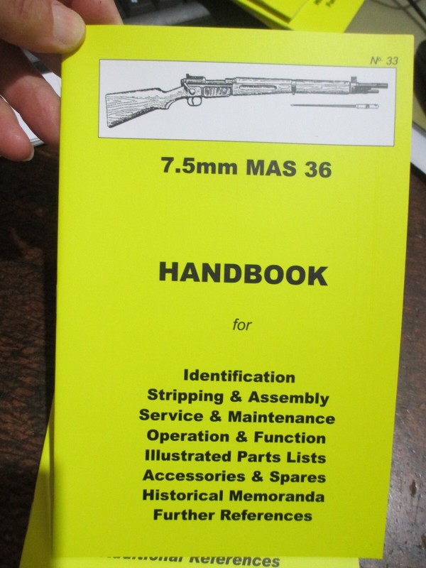 7.5mm MAS 36 Rifle Skennerton HAND BOOK Maintenance No 33