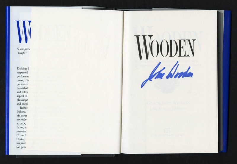 John Wooden SIGNED AUTOGRAPHED Wooden HC 1st Ed UCLA Basketball Pyramid Coach gallery