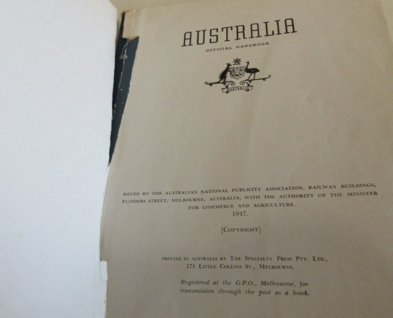Australia: Official Handbook - National Publicity Association - 148 Pages - 1947 gallery