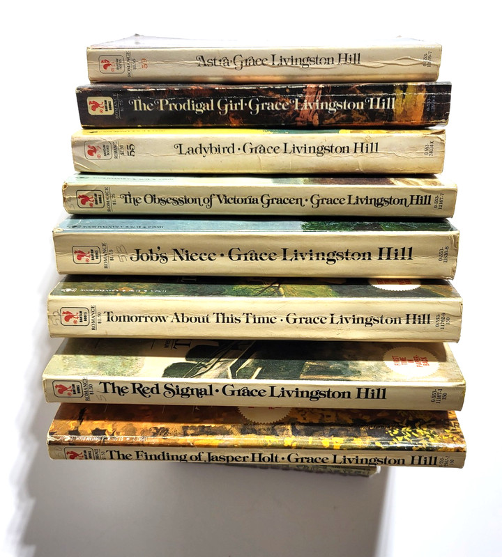 Lot of 8 Grace Livingston Hill Bantam Paperback Romance Novels #50-56, 59