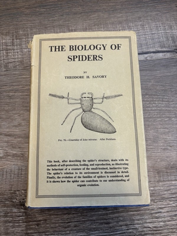 The Biology Of Spiders Hardcover Theodore H Savory Dust Jacket 1928