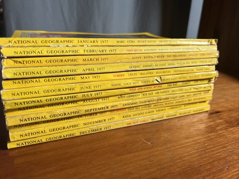 VINTAGE National Geographic Magazine 1977 Complete Collection 12 Issues