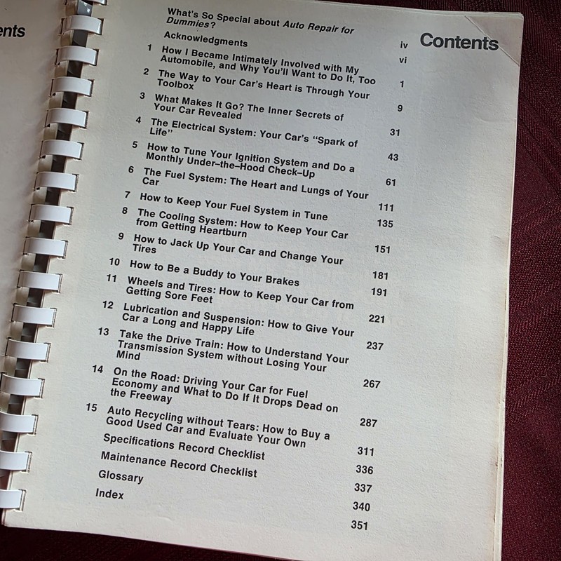 Auto Repair for Dummies Book by Deanna Sclar 1976, Great Condition 351 Pages gallery