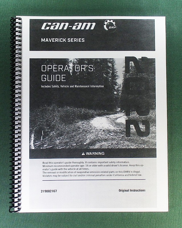 2022 Can-Am Maverick X DS Turbo RR Owner’s Manual: 222 Pages & Protective Covers
