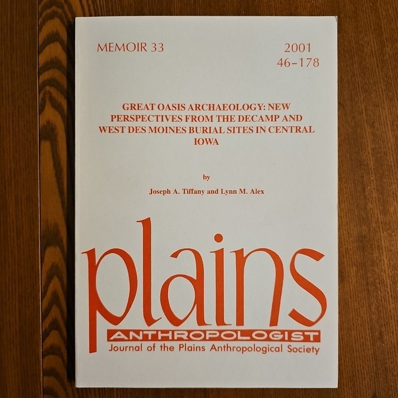2001 Plains Anthropologist Memoir 33 Volume 46 Number 178 Native American Arch