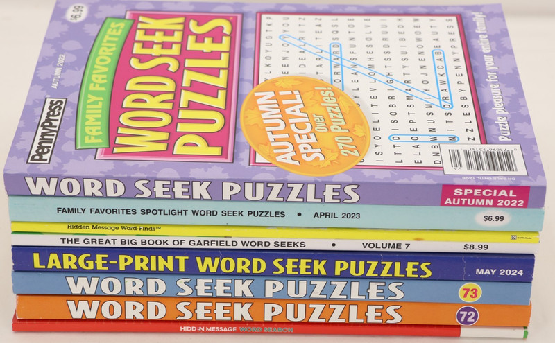 Lot of 8 Word Search Puzzle Books, Unused, Large Size, No Duplicates, B139 gallery