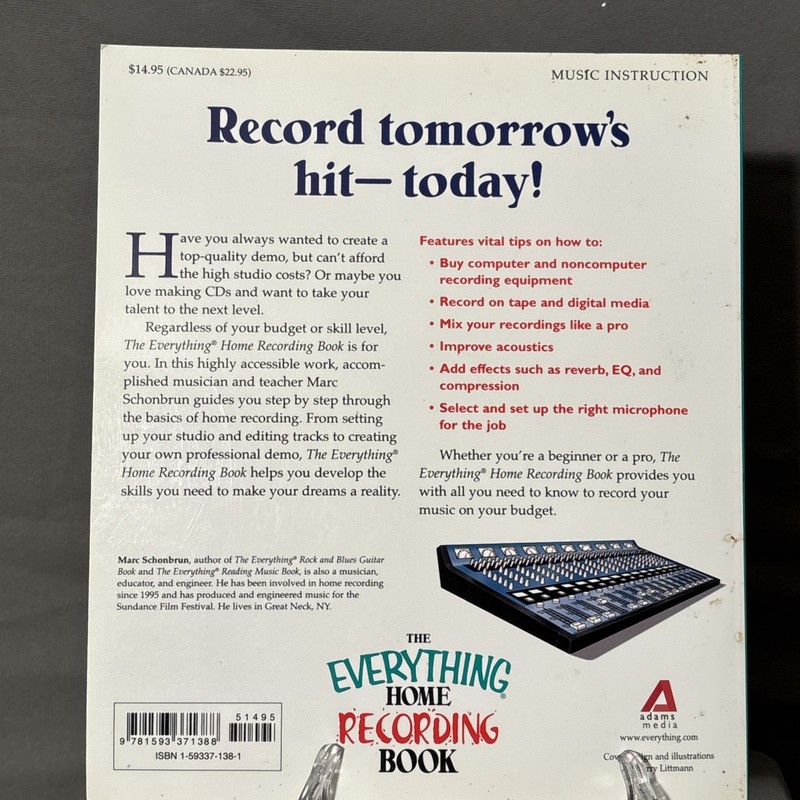 The Everything Home Recording Book: From 4-track to digital--all you - VERY GOOD gallery
