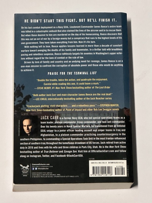 Terminal List : A Thriller by Jack Carr (2020, Trade Paperback) gallery