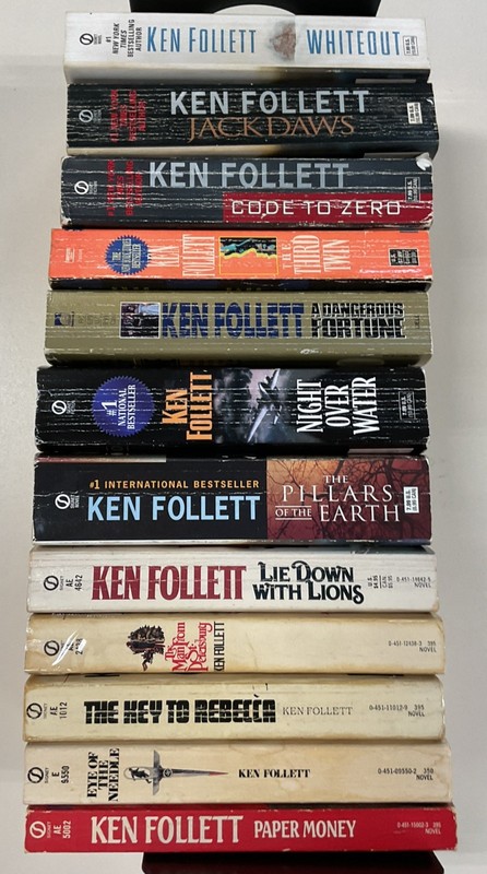 Ken Follett PB Lot of 12 Night Over Water Jackdaws Whiteout Third Twin