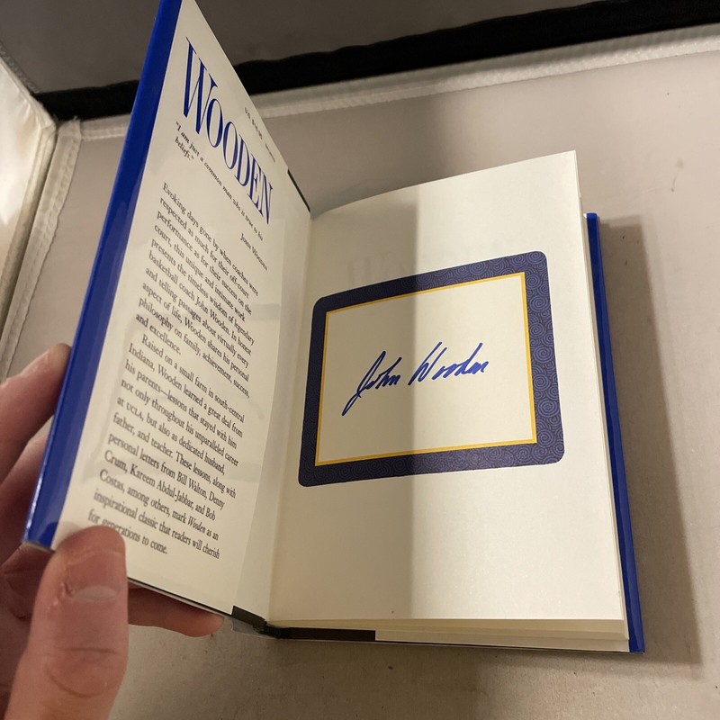 SIGNED John Wooden “Wooden” Hardcover Book