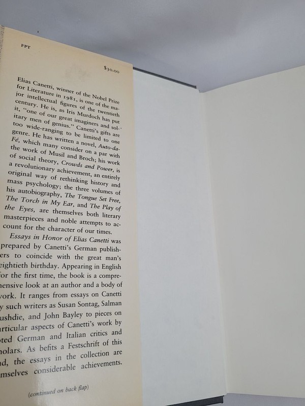 Essays in Honor of Elias Canett; Hulse; First U.S. Edition gallery