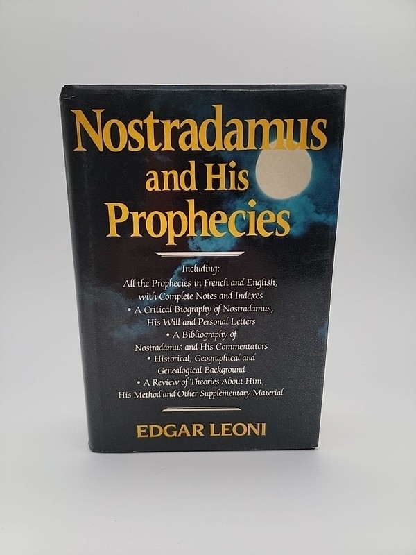 Nostradamus and His Prophecies, Edgar Leoni 1982 Hardcover & Dust Jacket