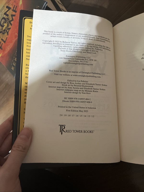 Fourth Wing by Rebecca Yarros (2023, Hardcover) First Edition WITHOUT sprayed gallery