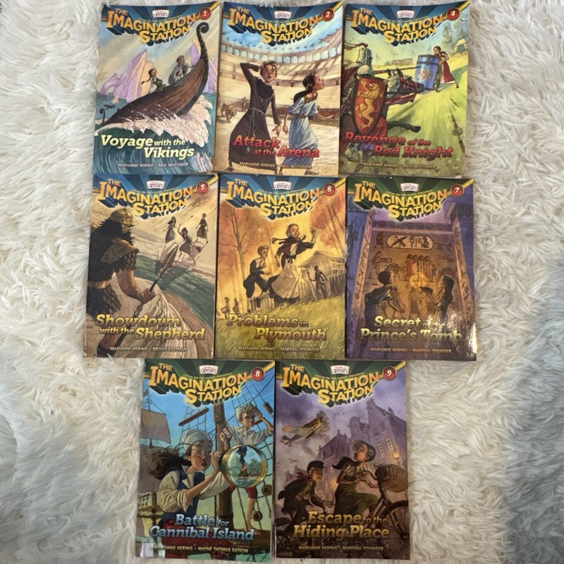 THE IMAGINATION STATION LOT OF 8 BOOKS ADVENTURES IN ODYSSEY 1, 2, 4-9