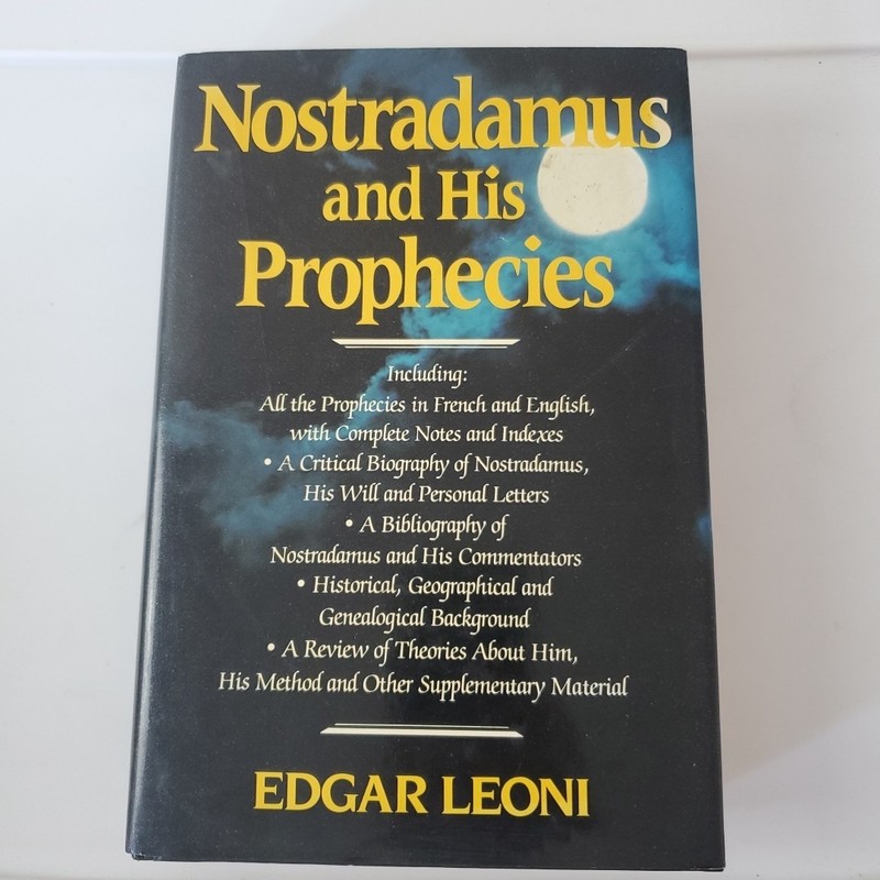 Nostradamus and His Prophecies Edgar Leoni In English and French HC 1982 821 pgs