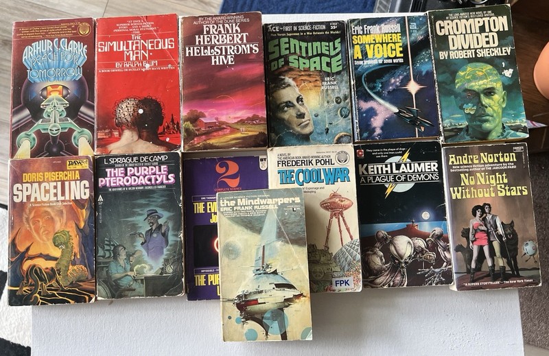 13 Lot vintage sci-fi paperback books Laumer Norton Russell Clark Blum Herbert
