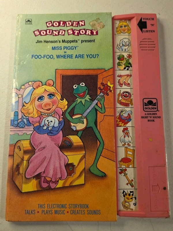 Vintage 1991 Disney Golden Sound Story Book Miss Piggy Foo-Foo Where Are You?