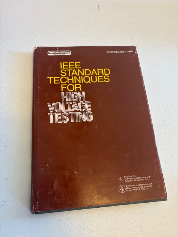 IEEE Standard Techniques for High Voltage Testing 1978 Sixth Edition Hardcover gallery
