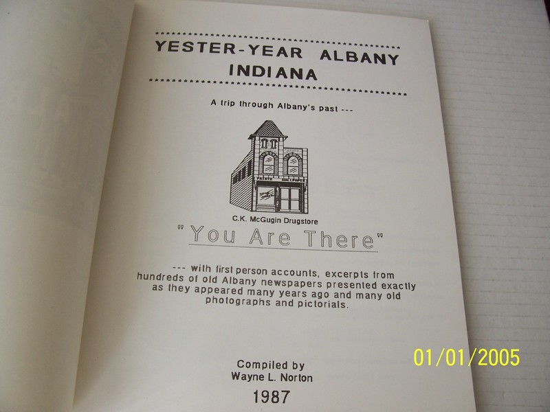 "Yester-Year Albany" Book - INDIANA RARE - 8 1/2" x 11" w/92 Pages gallery