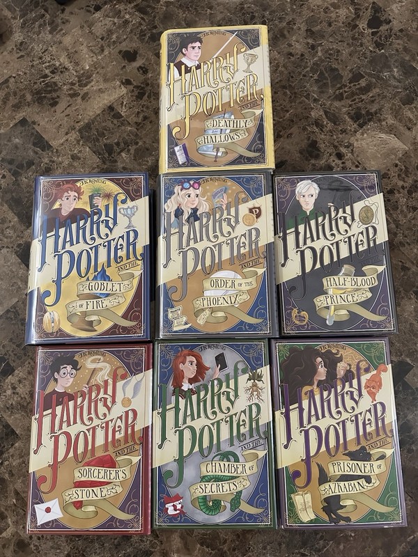 Harry Potter Scholastic Hardcover Set With Nerdy Ink Dust Jackets J.K. Rowling