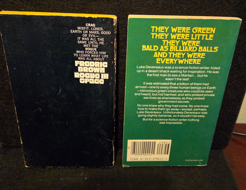 Lot of 2 Books by Fredric Brown - Martians, Go Home! & Rogue In Space Vintage gallery