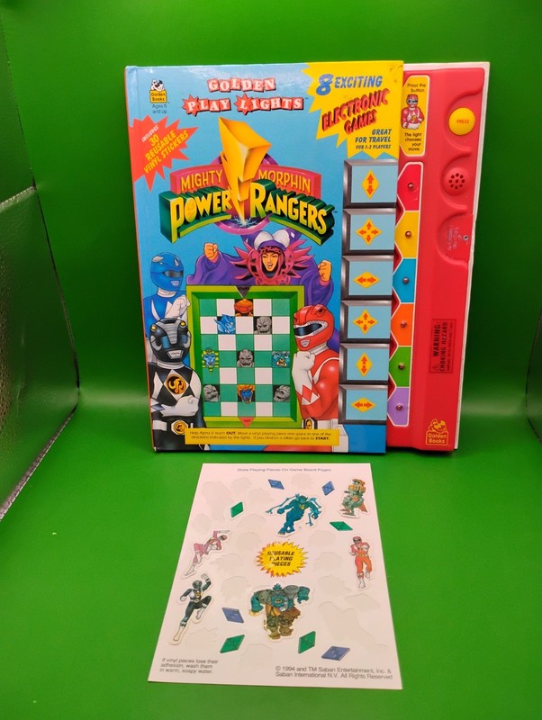 Vtg 1995 Golden Play Lights Sound Story POWER RANGERS Book Untested