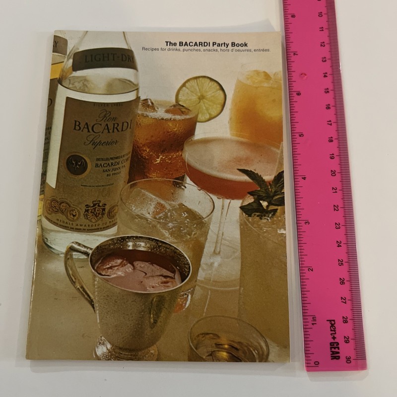 Vintage 1973 The Bacardi Party Book Cookbook, Recipes Drinks Snacks Punches