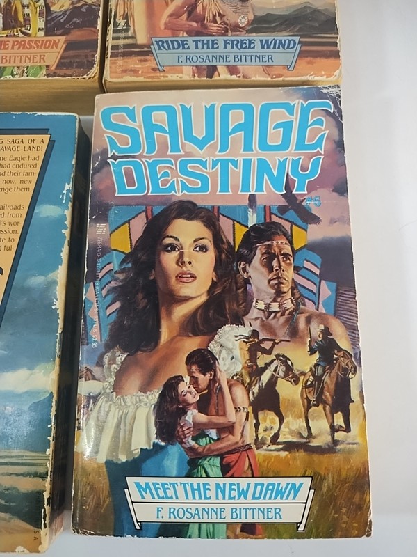 Savage Destiny Paperback 4 Book Lot Rosanne Bittner Historical Romance Old West gallery