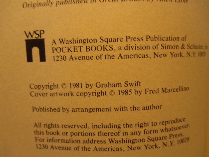 fiction SHUTTLECOCK by GRAHAM SWIFT 1985 pb Washington Square Press 1st ed gallery
