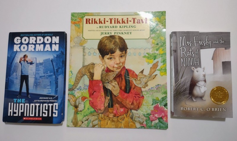 Book Lot(3)-Rikki-Tikki-Tavi; Hypnotists; Mrs. Frisby and the Rats Of Nimh -VG