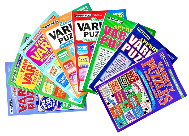 NEW Lot 8 Dell Penny Press VARIETY Family Classic Puzzle Books & More!