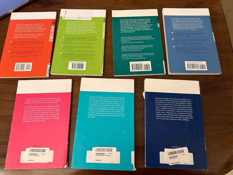 Lot of 7 "A Book Apart" Web design/development books No. 1, 2, 6, 8, 10, 13, 16 gallery