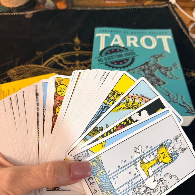 Classic Rider Tarot Deck & Tarot No Questions Asked Theresa Reed Book Bundle Set gallery
