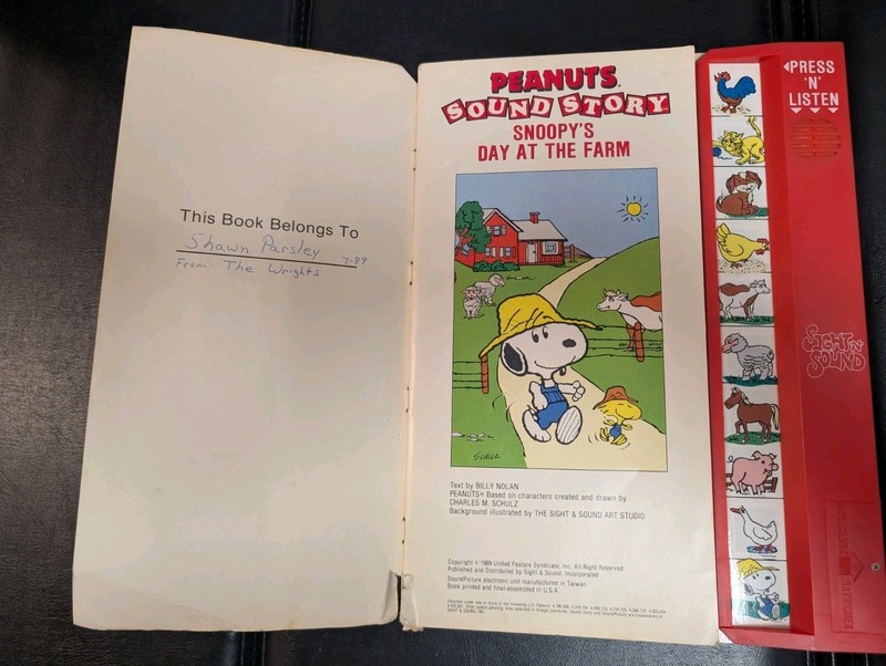 Vintage Peanuts Sound Story Snoopy's Day At The Farm Sight-n-Sound Book gallery